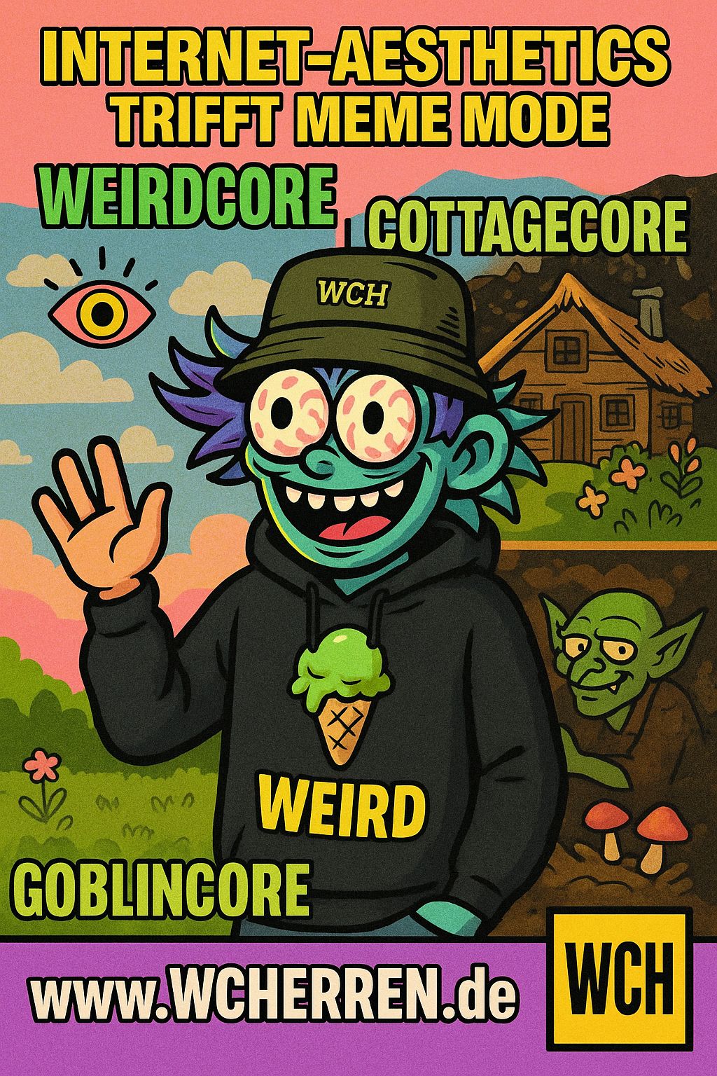 Meme Mode trifft Aesthetic – Weirdcore & Cottagecore bei WCHerren