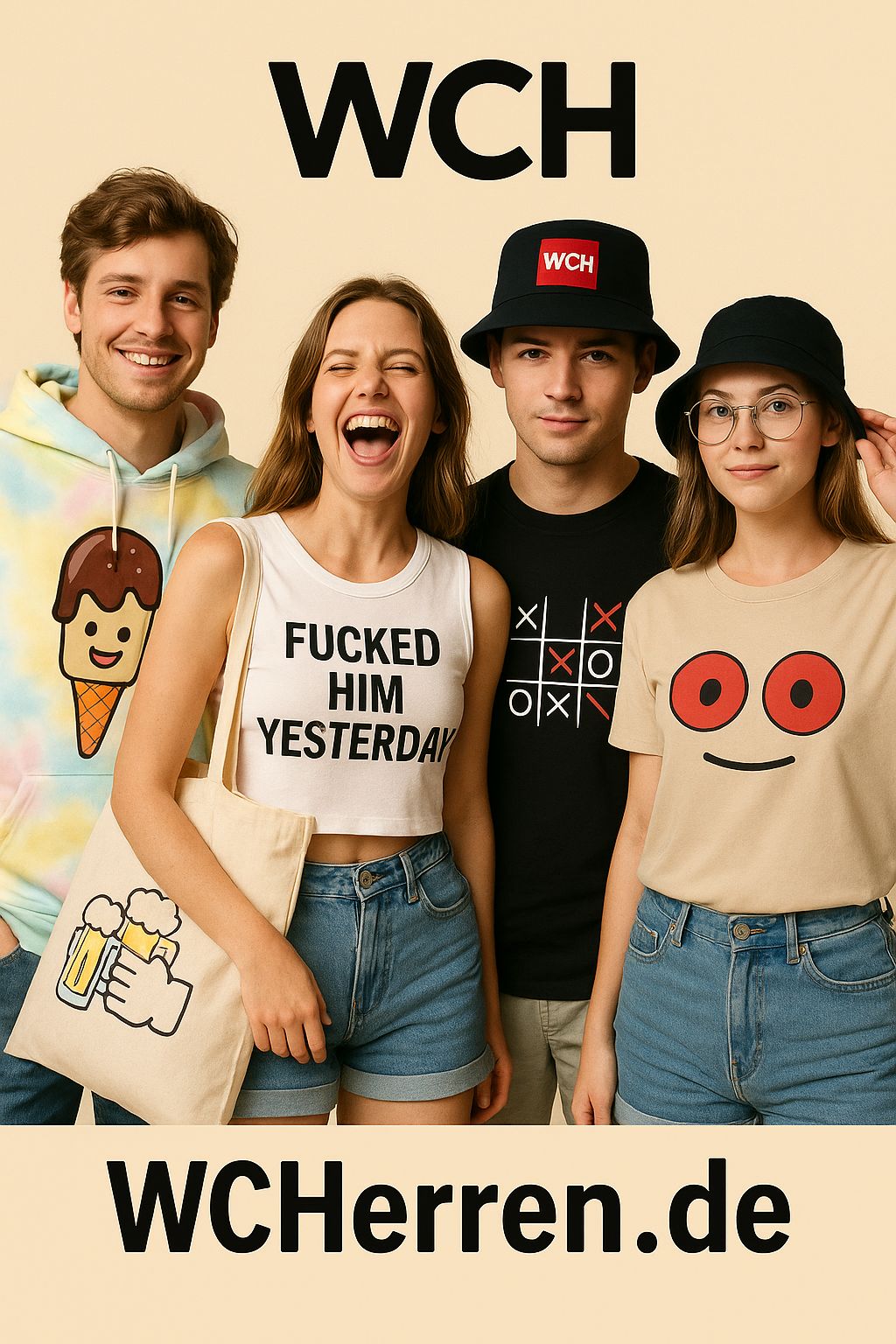 WCH Meme Mode – Von Titty Shirt bis Anglerhut schwarz